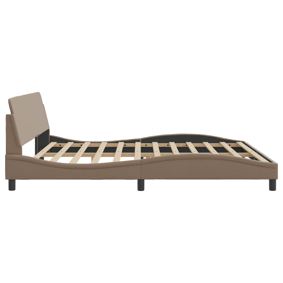 Bedframe Met Hoofdbord Kunstleer Cappuccinokleurig 200X200 Cm