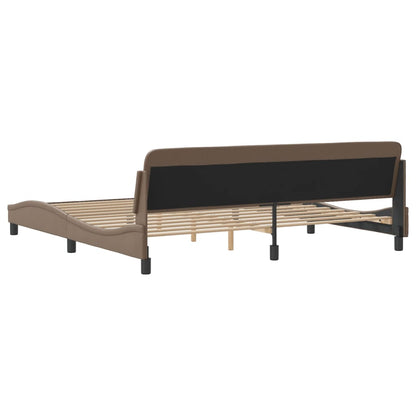 Bedframe Met Hoofdbord Kunstleer Cappuccinokleurig 200X200 Cm