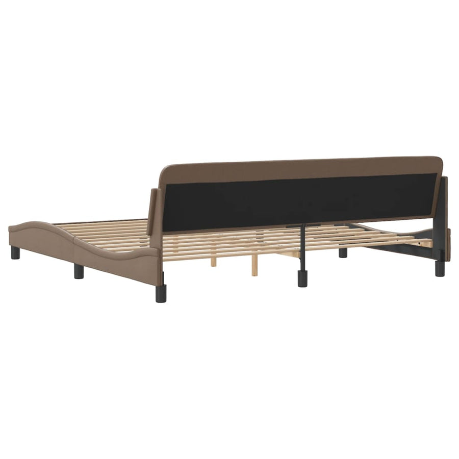 Bedframe Met Hoofdbord Kunstleer Cappuccinokleurig 200X200 Cm
