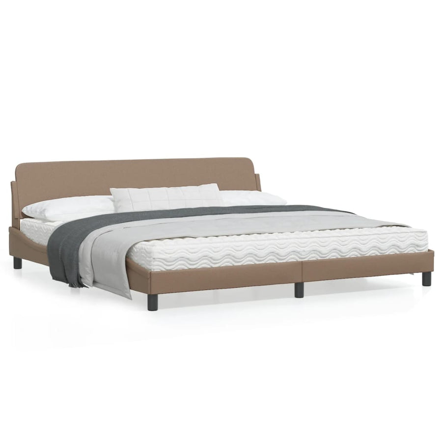 Bedframe Met Hoofdbord Kunstleer Cappuccinokleurig 200X200 Cm