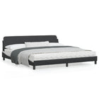 Bed frame "Dover" faux leather black and white 200x200 cm