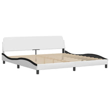 Bedframe Met Hoofdbord Kunstleer Wit En Zwart 200X200 Cm