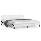 Bed frame "Dover" faux leather white and black 200x200 cm