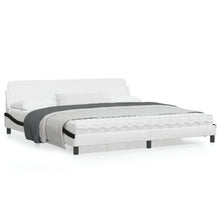 Bedframe Met Hoofdbord Kunstleer Wit En Zwart 200X200 Cm