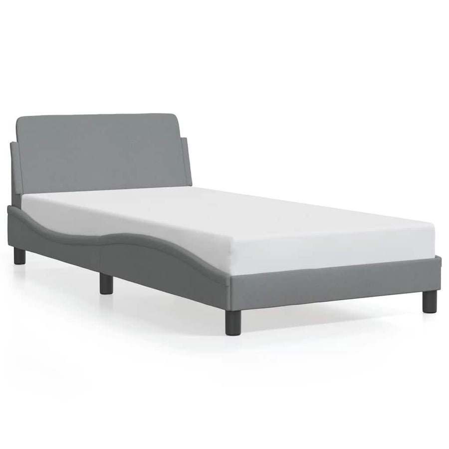 Bedframe "Dover" stof lichtgrijs 100x190 cm