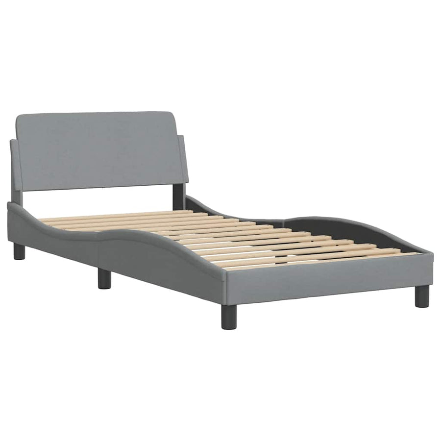 Bedframe "Dover" stof lichtgrijs 100x190 cm