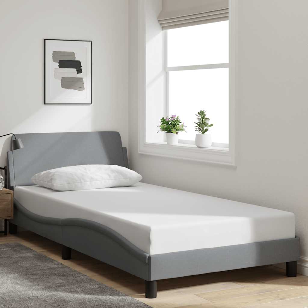 Bedframe "Dover" stof lichtgrijs 100x190 cm