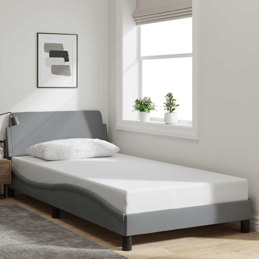Bedframe "Dover" stof lichtgrijs 100x190 cm
