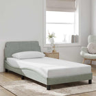 Bedframe lichtgrijs fluweel 100x190 cm