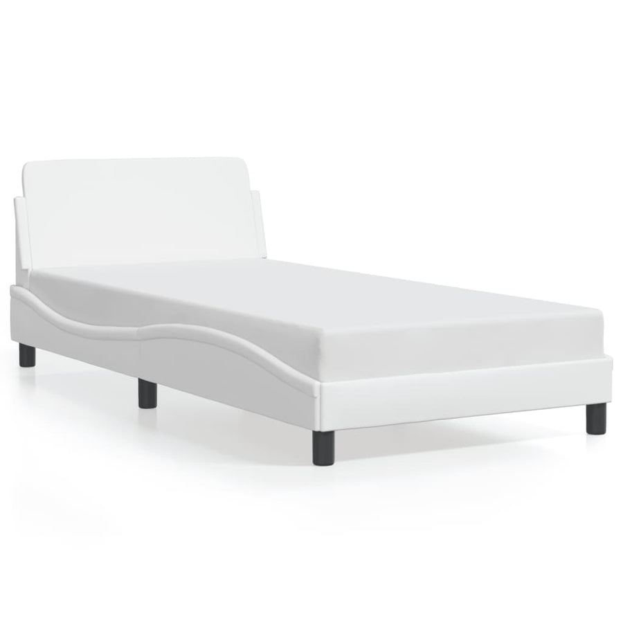 Bedframe "Dover" kunstleer wit 100x190 cm