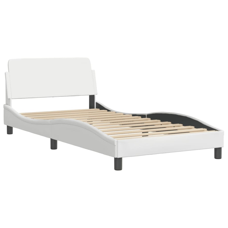 Bedframe "Dover" kunstleer wit 100x190 cm