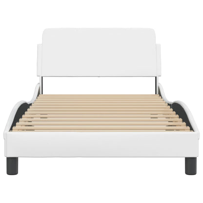 Bedframe "Dover" kunstleer wit 100x190 cm