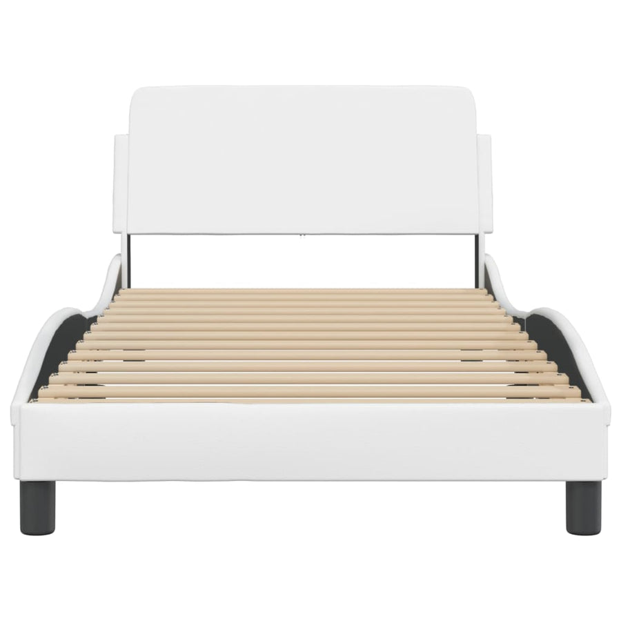 Bedframe "Dover" kunstleer wit 100x190 cm