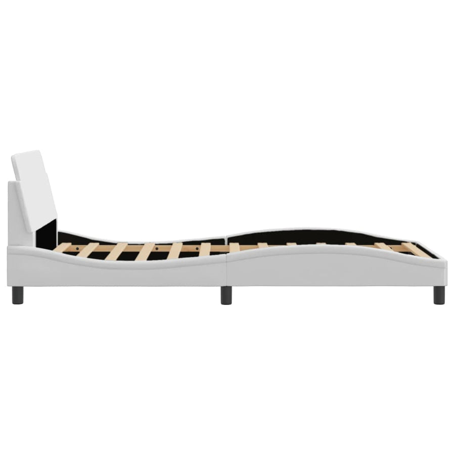 Bedframe "Dover" kunstleer wit 100x190 cm