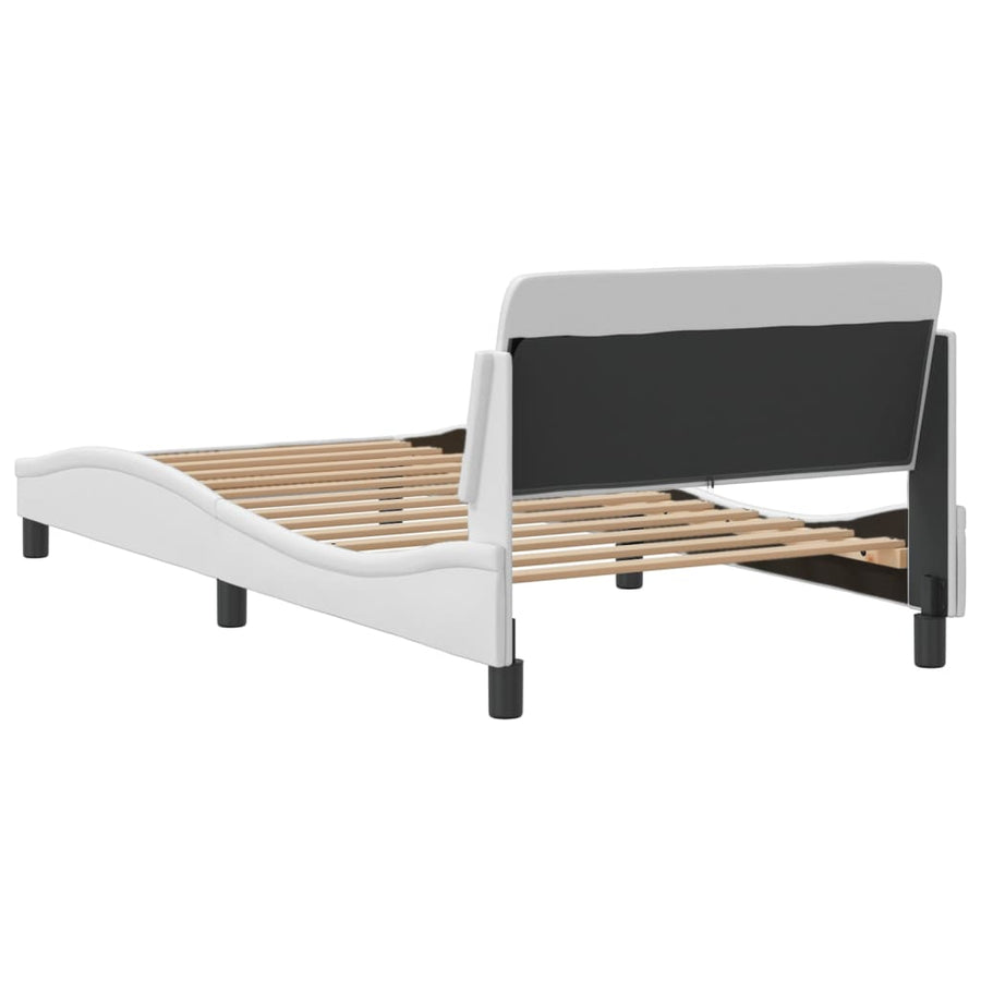 Bedframe "Dover" kunstleer wit 100x190 cm