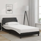 Bedframe 100x190 cm kunstleer zwart wit