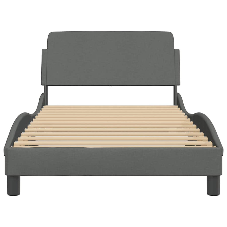 Bedframe "Dover" stof donkergrijs 100x203 cm