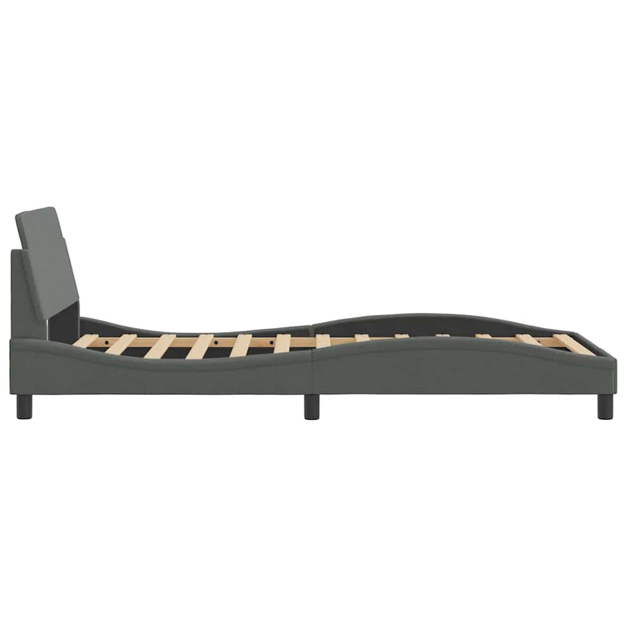 Bedframe "Dover" stof donkergrijs 100x203 cm