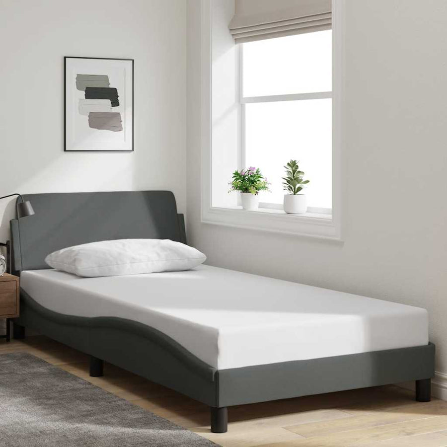 Bedframe "Dover" stof donkergrijs 100x203 cm
