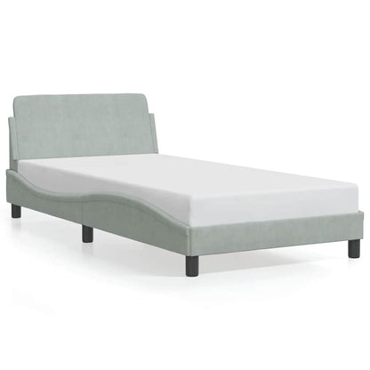 Bedframe "Dover" fluweel lichtgrijs 100x203 cm