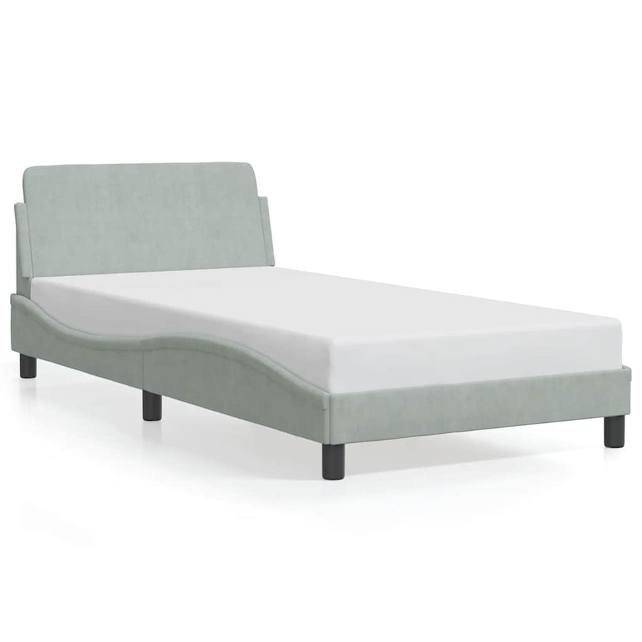 Bedframe "Dover" fluweel lichtgrijs 100x203 cm