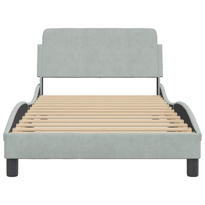 Bedframe "Dover" fluweel lichtgrijs 100x203 cm