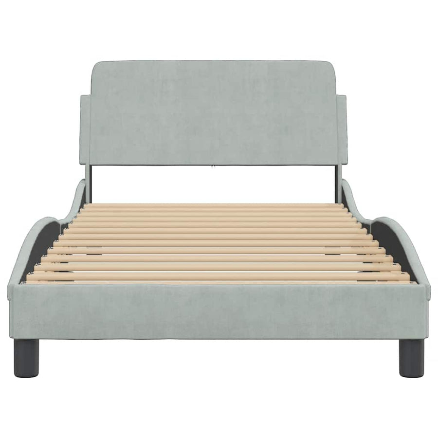 Bedframe "Dover" fluweel lichtgrijs 100x203 cm