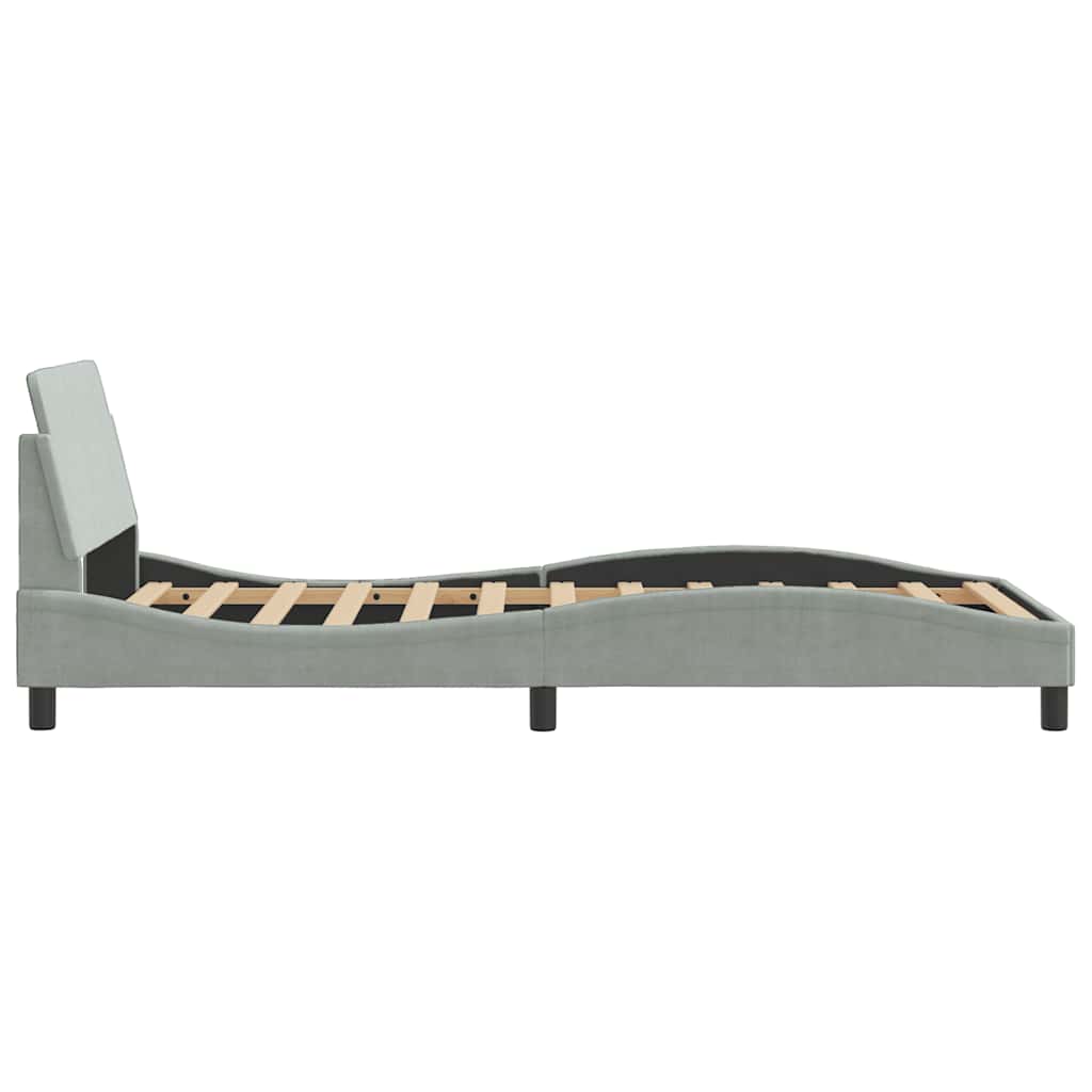 Bedframe "Dover" fluweel lichtgrijs 100x203 cm