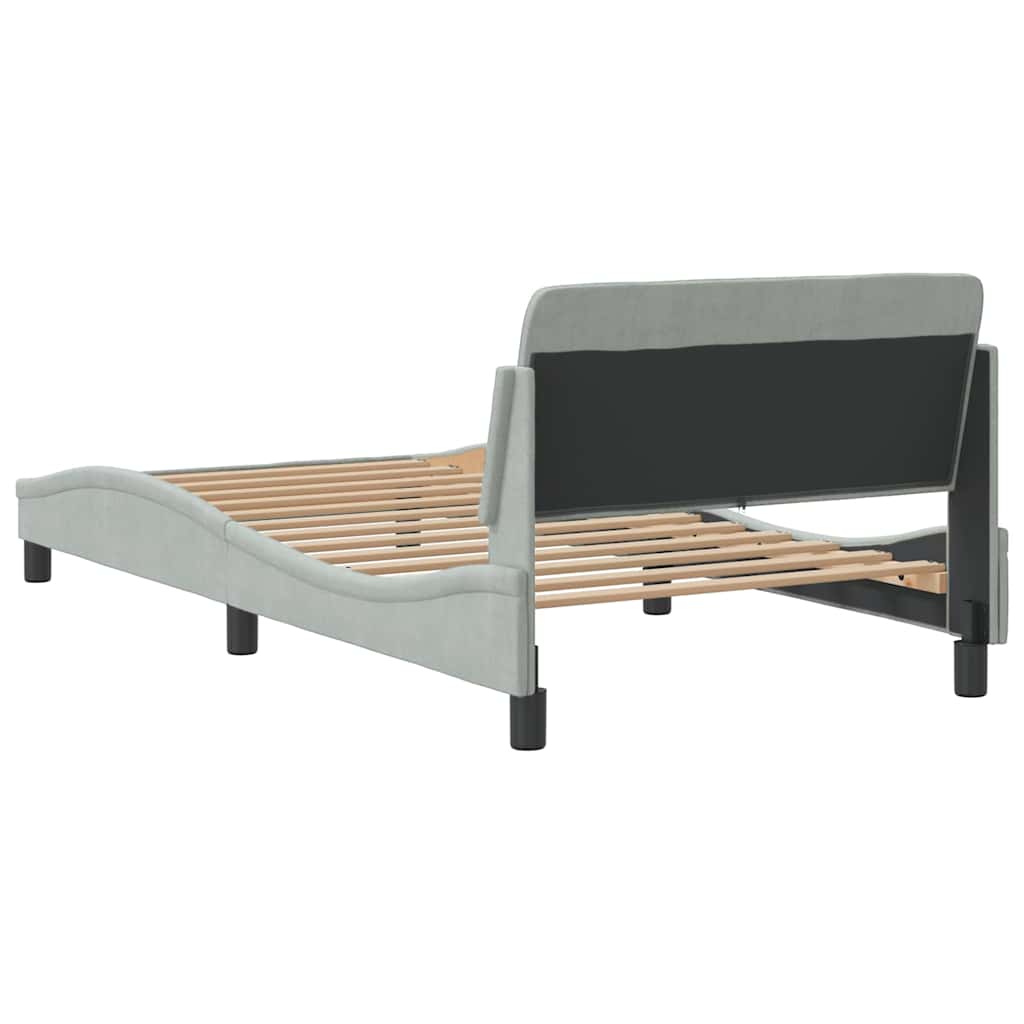 Bedframe "Dover" fluweel lichtgrijs 100x203 cm