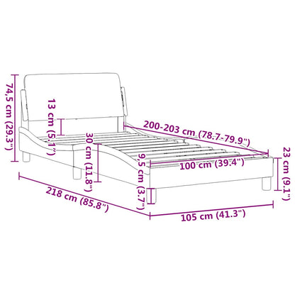 Bedframe "Dover" kunstleer zwart 100x203 cm
