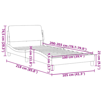 Bedframe "Dover" kunstleer wit 100x203 cm