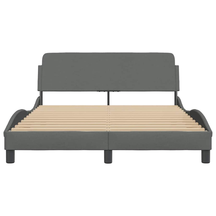 Bedframe "Dover" stof donkergrijs 137x190 cm