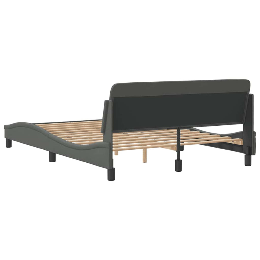 Bedframe "Dover" stof donkergrijs 137x190 cm