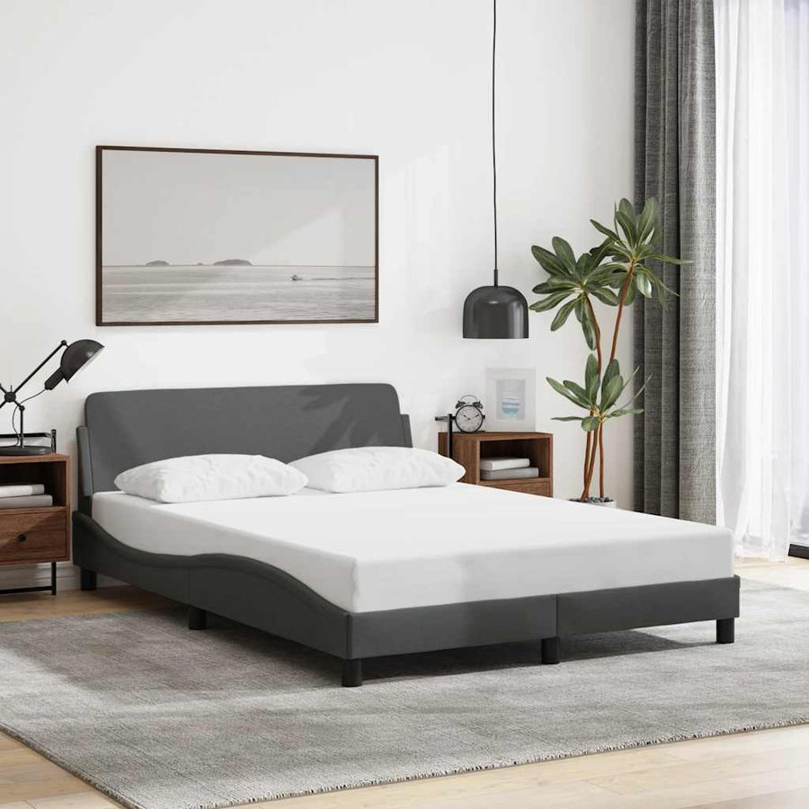 Bedframe "Dover" stof donkergrijs 137x190 cm