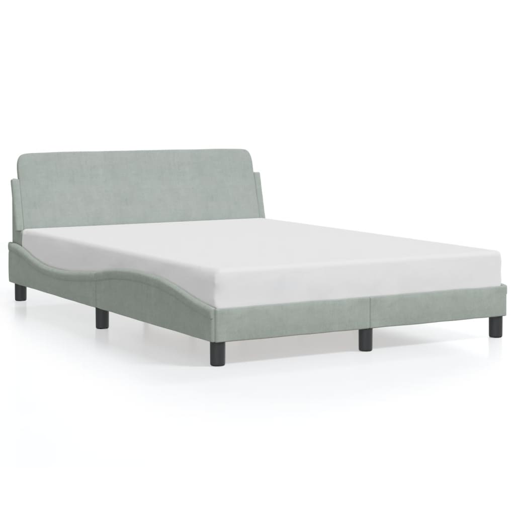 Bedframe "Dover" fluweel lichtgrijs 137x190 cm