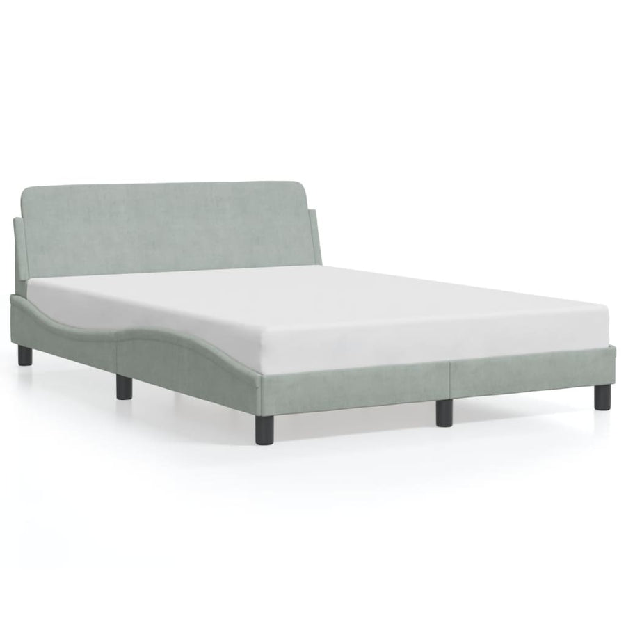 Bedframe "Dover" fluweel lichtgrijs 137x190 cm