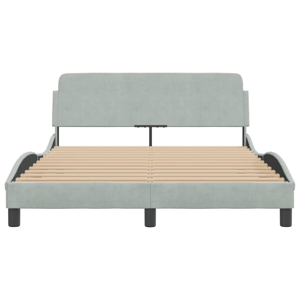 Bedframe "Dover" fluweel lichtgrijs 137x190 cm