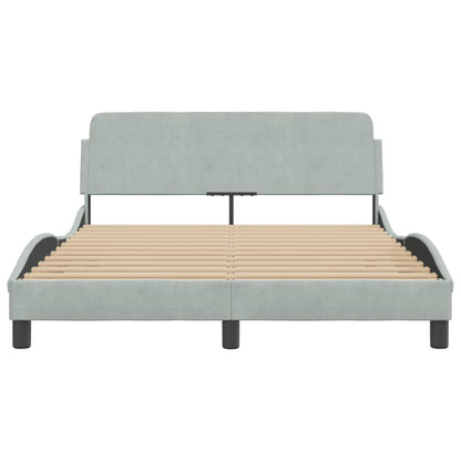 Bedframe "Dover" fluweel lichtgrijs 137x190 cm