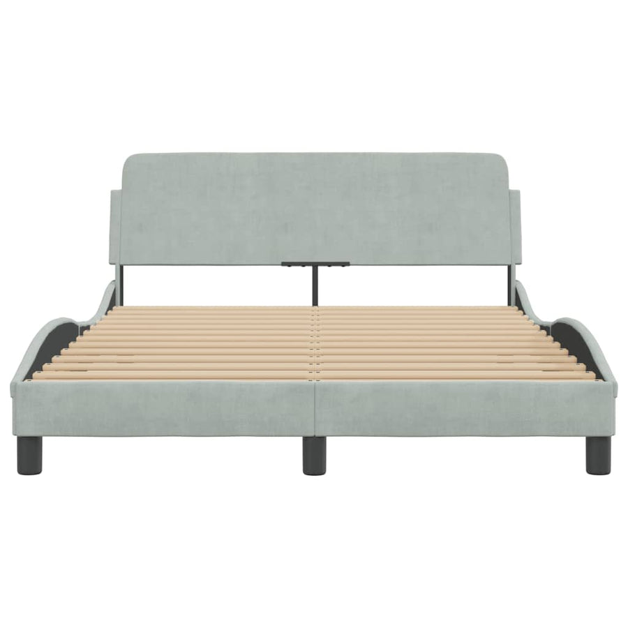 Bedframe "Dover" fluweel lichtgrijs 137x190 cm