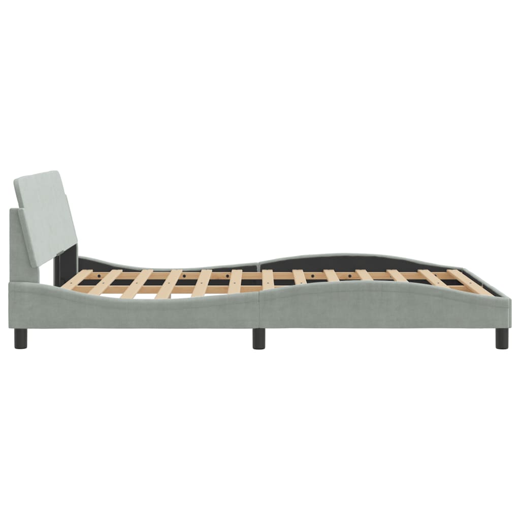Bedframe "Dover" fluweel lichtgrijs 137x190 cm