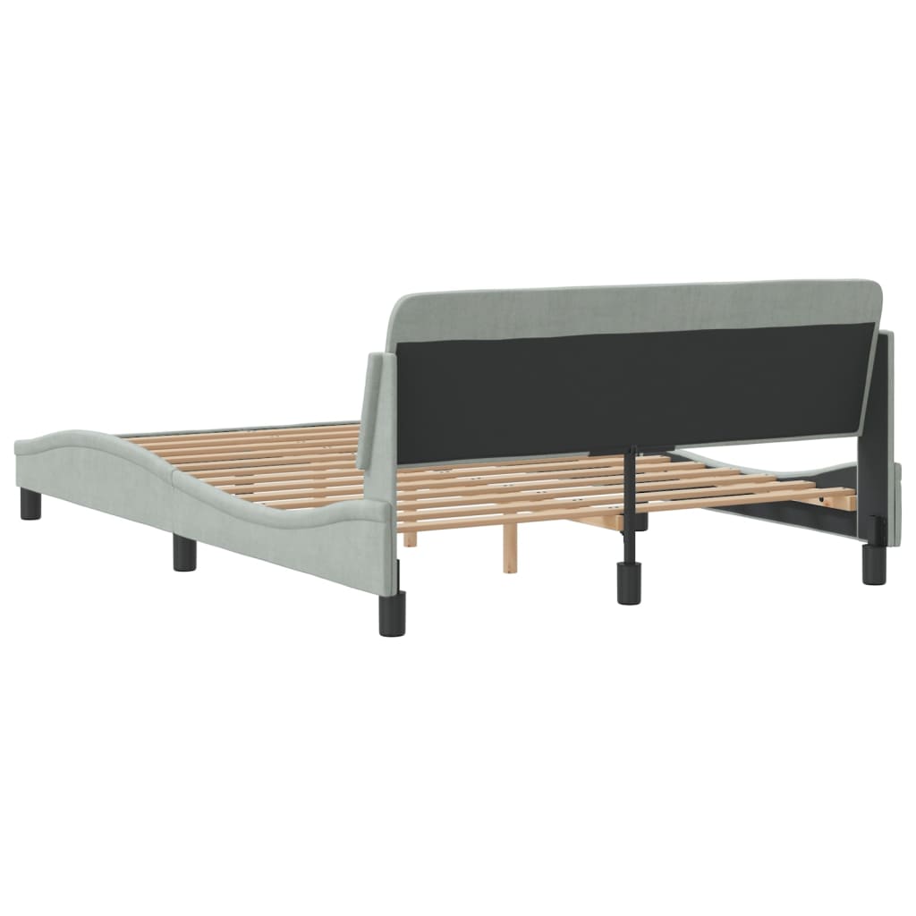 Bedframe "Dover" fluweel lichtgrijs 137x190 cm