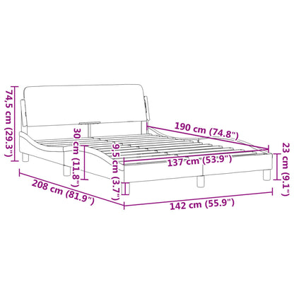 Bedframe "Dover" fluweel lichtgrijs 137x190 cm