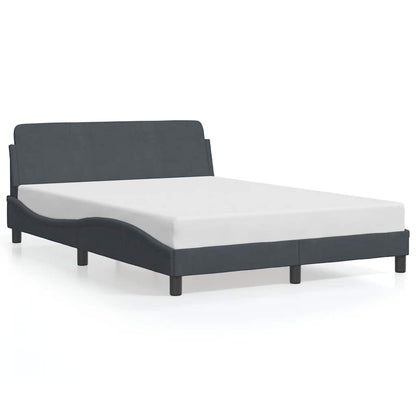 Bedframe "Dover" fluweel donkergrijs 137x190 cm