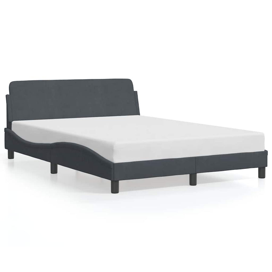 Bedframe "Dover" fluweel donkergrijs 137x190 cm