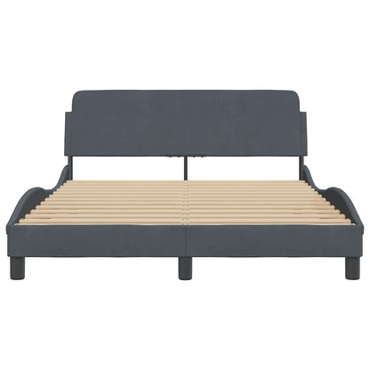 Bedframe "Dover" fluweel donkergrijs 137x190 cm