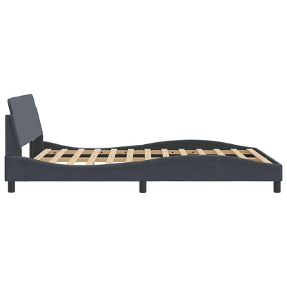 Bedframe "Dover" fluweel donkergrijs 137x190 cm