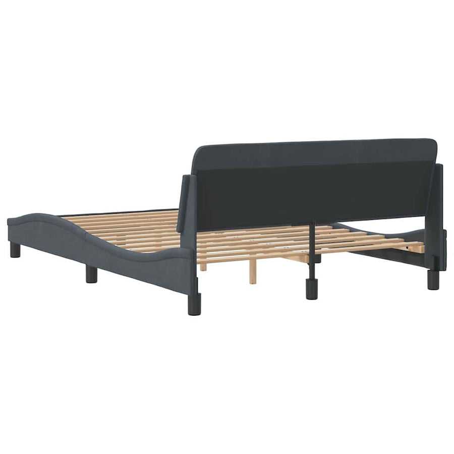 Bedframe "Dover" fluweel donkergrijs 137x190 cm