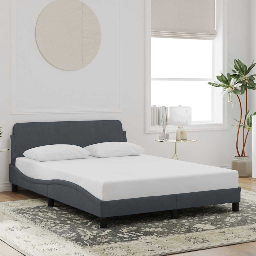 Bedframe "Dover" fluweel donkergrijs 137x190 cm