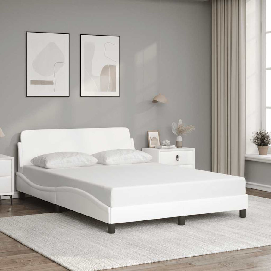 Bedframe "Dover" 137x190 cm kunstleer wit