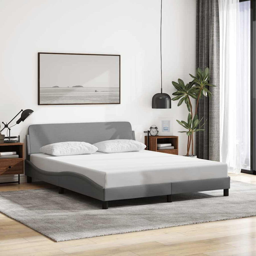 Bedframe "Dover" stof lichtgrijs 152x203 cm